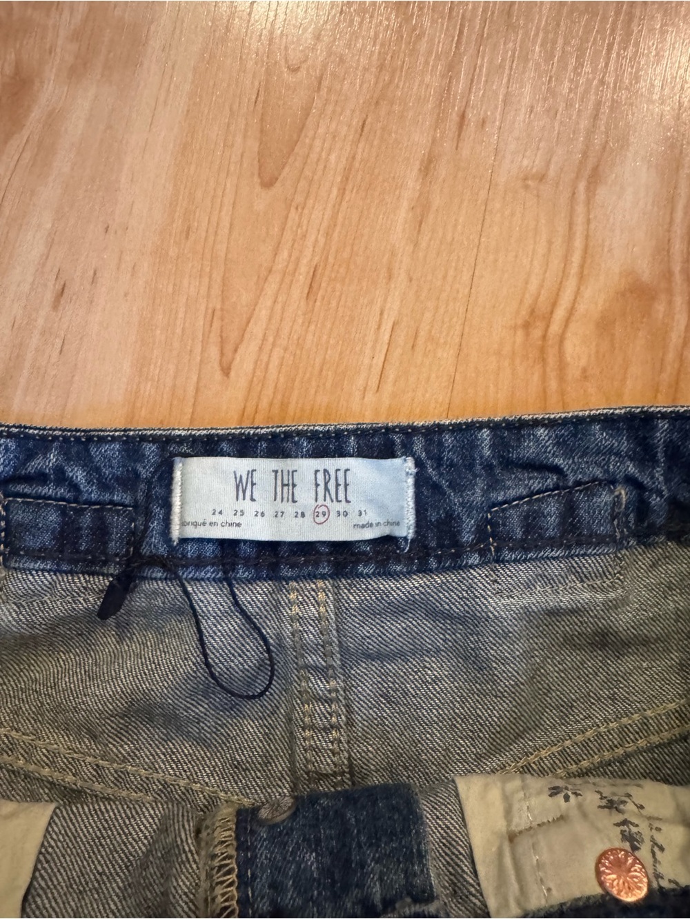 We The Free Blue Denim Mini Skirt with Frayed Hem - Picture 3 of 4